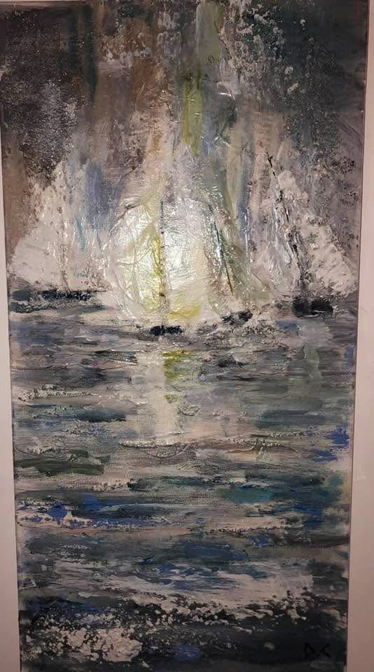 Regatta – Peinture voiliers régate marine sur toile par l'artiste mauricien DC Studio