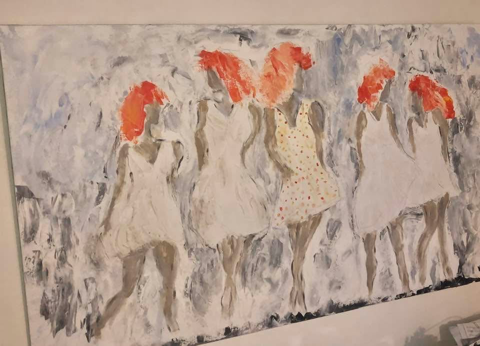 Les Demoiselles en Goguette – Peinture figurative colorée sur toile par DC Studio Maurice
