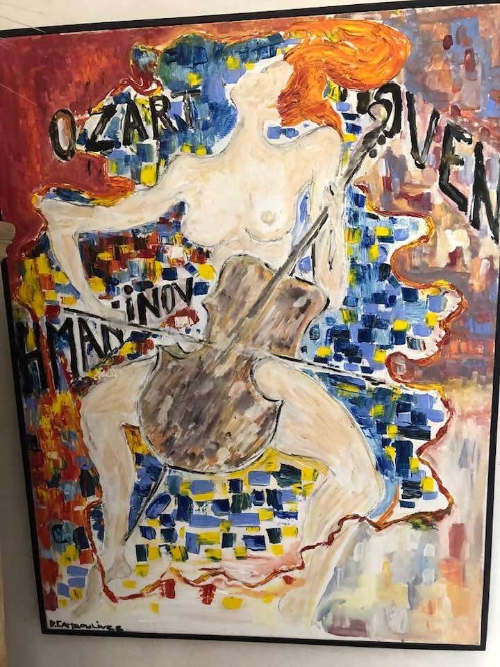 Rachmaninov – Portrait musical peinture sur toile par l'artiste mauricien DC Studio Maurice