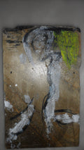 Self – Peinture intime sensuelle sur ardoise 20x40cm par l'artiste mauricien DC Studio